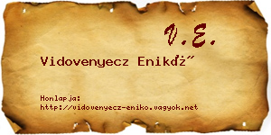 Vidovenyecz Enikő névjegykártya
