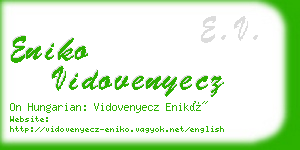 eniko vidovenyecz business card